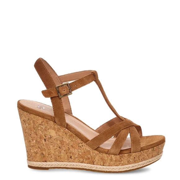 UGG Melissa Metallic Gold Cork Wedge Sandal - Picture 8 of 8